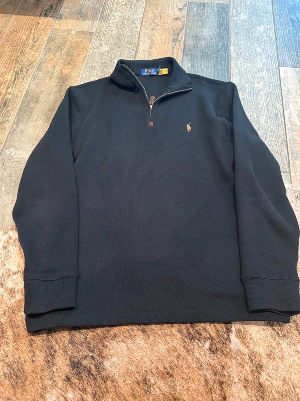 Polo Ralph Lauren Black Quarter Zip Pullover Men’s M EUC Classic Logo